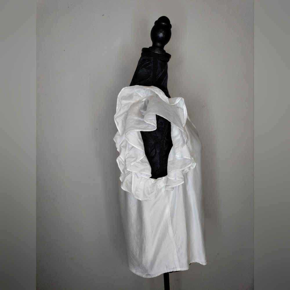 ANTONIO MELANI White Ruffle Blouse - Picture 5 of 7